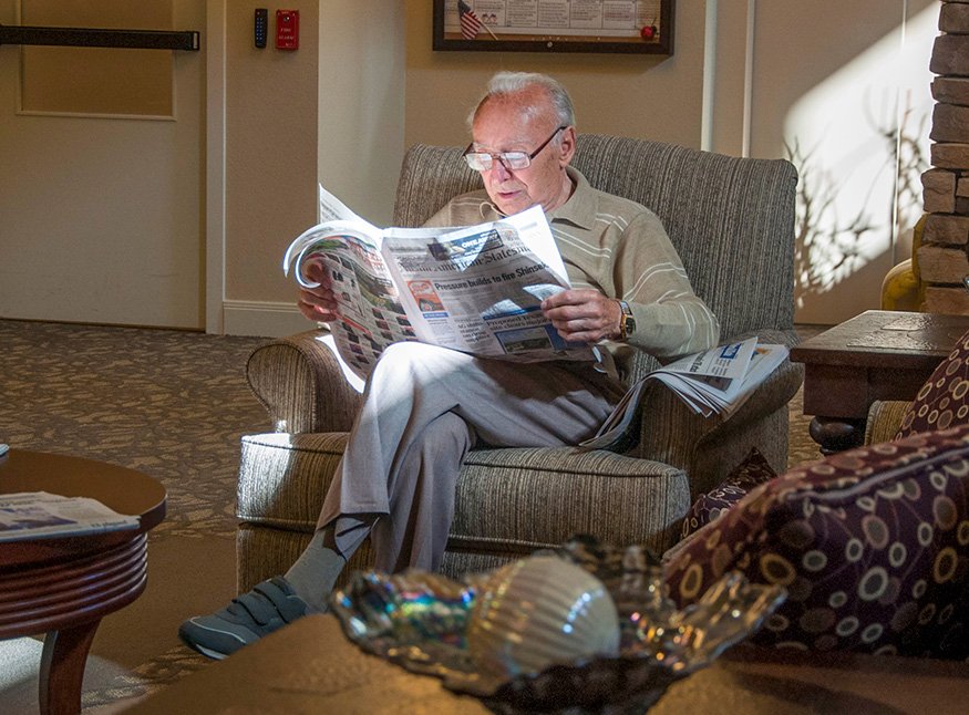 Reading Newspaper